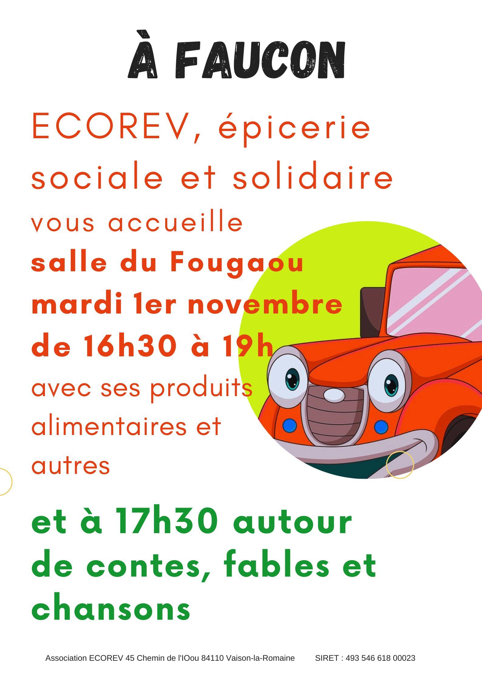 Tournée de l’épicerie solidaire Ecorev au Fougau